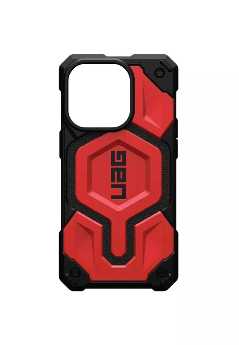 Urban Armor Gear UAG iPhone 15 Pro Case, Monarch Pro Mag-Safe Compatible, Slim Fit Rugged Protective Case/Cover Designed for iPhone 15 Pro (6.1-Inch) (2023), Wireless Charging Compatible - Red